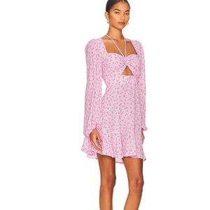 AFFIRM X REVOLVE PAULINA MINI DRESS IN LILAC DITSY